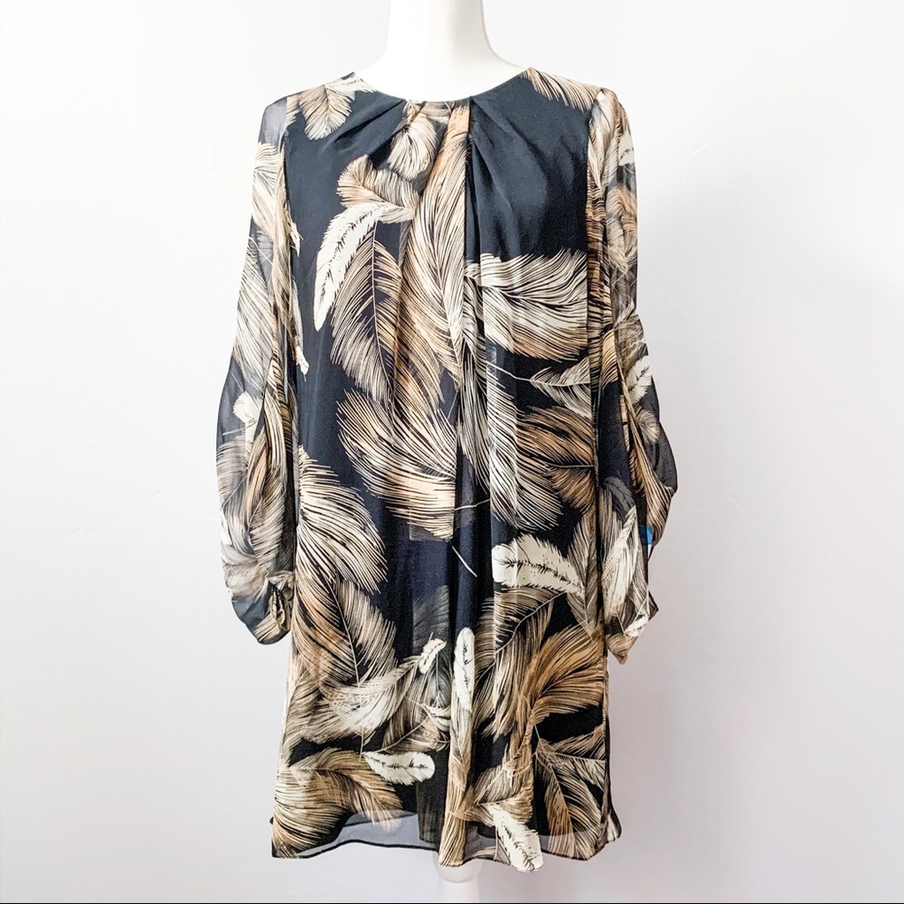 2/$40 Diane von Furstenberg Dress Etched Feathers